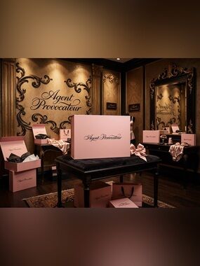 Agent Provocateur Large Pink Luxury Gift Box & Tissue - 16" x 12.5" x 4.5" Chic